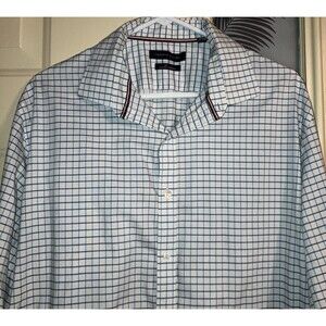 Tommy Hillfilger SLIM STRETCH  XL button down Long Sleeve Blue White